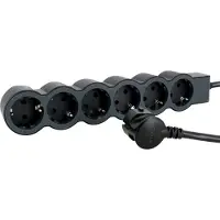 Legrand Flache Steckdosenleiste 6x Steckdose, 3 Meter Kabel Schwarz 694566