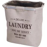 MCW Wasmand -C34, Wasbox Wasmand Wasmand met net, 1 vak 56x49x30cm 82l ~ beige