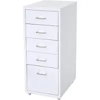 MCW Trolley kast Boston T851, stalen ladekast, 69x28x41cm 5 laden ~ wit