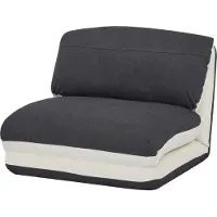 Mendler Fauteuilbed -E68, slaapbank functionele fauteuil inklapbare fauteuil, stof/textiel ~ crème/zwart
