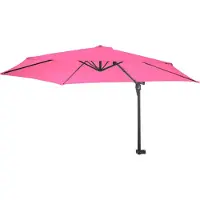 Mendler Wandparasol Casoria, hangparasol zweefparasol parasol, 3 m kantelbaar, polyester aluminium/staal 9 kg ~ roze-rozerood
