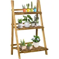 Outsunny Plantentrap met 3 planken dennenhout 120 x 80 x 80cm