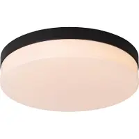 Lucide Plafonniere Biskit Ø 34,5cm - IP44 zwart