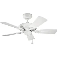 Elstead Lighting Plafondventilator Kevlar 42 IP44, wit, Ø 107 cm, wit / opaal, Woon-/ Eetkamer, Kunststof