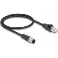 DeLOCK M12 4-pins D-gecodeerd (m) - RJ45 (m) industriële netwerkkabel | CAT5e | PU | 0,50 meter