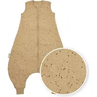 Meyco Baby Rib Mini Spot baby zomer slaapoverall jumper - toffee melange - 80cm - 0.5 TOG