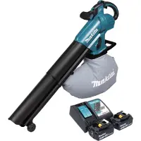 Makita DUB 187 RG2 accu bladblazer en bladzuiger 18 V borstelloos + 2x accu 6,0 Ah + oplader