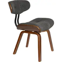 Dutchbone Blackwood Stoel - Donkerbruin Onderstel - Grijs Textiel