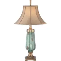 QUOIZEL LED Tafellamp Monteverde | 1X E27 Max 60W | Green/Aged Brass