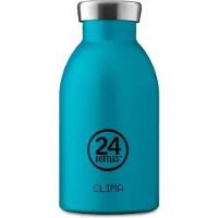 24Bottles Drinkfles 'Clima 330 ml' petrol / zwart / zilver