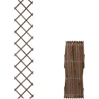 Relaxdays plantenklimrek uitschuifbaar - set van 3 - klimplantensteun - dennenhout