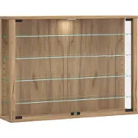 VCM VitrosaL vitrinekast wandmontage 2 deuren eik decor.
