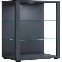 VCM GlasolS vitrinekast 3 planken antraciet.