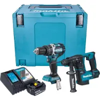 Makita Boormachine + slagboor, DLX 2278 RF1J accukit + DHP 484 klopboormachine 54 Nm + DHR 171 klopboormachine 1,2 J
