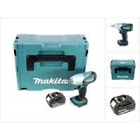 Makita Boormachine + slagboor, DTW 251 T1J Accu-slagmoersleutel 18 V 230 Nm 1/2" + 1x accu 5.0 Ah + Makpac - zonder oplader (Oplaadbare batterij)