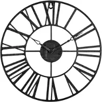 Atmosphera Vintage Metalen Wandklok - Zwart, 36 cm