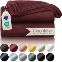 Blumtal - Fleece Deken - Super Zacht Fleece Plaid 220x240 cm - Donker Rood