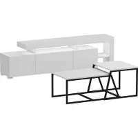 Skye Decor , Belize - Witte woonkamer set, wit, 100% melamine bewerkt spaanplaat, 192 x 37 x 53 cm