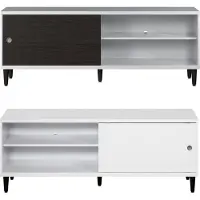Ebuy24 Evolution TV-meubel 1 deur, 2 planken wit, zwart.
