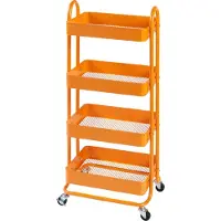 En.casa Keukentrolley Pyhäntä met 4 manden 103,5x46x35 cm oranje []
