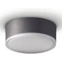 LCD LED plafondlamp 1421 voor buiten plafond, grafiet Ø 20,5cm 1420/1421, zwart, Aluminium, LED plafondlamp