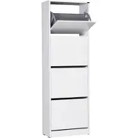 Hannah Home Schoenenkast - Wit - 51 x 157 x 26 cm