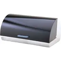 Michelino Zwarte Broodtrommel RVS – Brooddoos Metaal – Grote Broodbox – Broodbewaarbox – Brood Bewaren – 38,5 x 28 x 18,5 cm