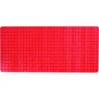 MSV Douche/bad anti-slip mat badkamer - rubber - rood - 76 x 36 cm - Badmatjes