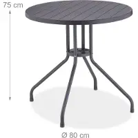 Relaxdays Buitenmeubel van rundervlees met houten uitstraling, grijs