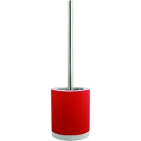 Spirella MSV Shine Toilet/wc-borstel houder - keramiek/metaal - rood - 38 cm - Toiletborstels