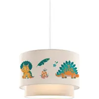 Lux.pro Kinder hanglamp Lurgan E27 wit met dinosaurus motief