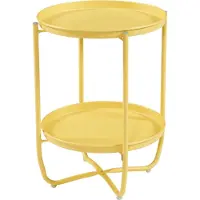 En.casa Tuintafel Sandefjord bijzettafel rond metaal 57,5xØ40 cm geel []
