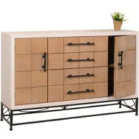 Mendler Ladekast -N30, kast dressoir highboard met deuren en lade, massief hout MDF, 92x140x42cm