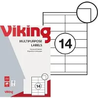 Viking Multifunctionele etiketten Zelfklevend Wit 105,0 x 39,0 mm 100 Vellen met 14 Etiketten