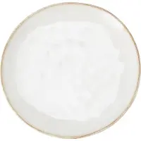 Koopman Wit Kammenen Bord met Bruine Rand - 21 cm
