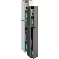 VCM Houten kantoorkast Dossierkast Kantoormeubilair Kast Salia 5-voudig breedte 30 cm Draaideur