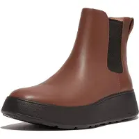 FitFlop Women F-Mode Leather Flatform Chelsea Boots Rich Brown-Schoenmaat 41