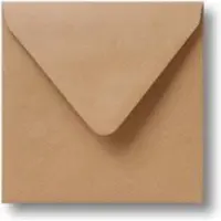 Kadoonline Luxe Kraft Enveloppen - 16x16 cm - Kraft - 100 Stuks - 110 Grams - Vierkante Enveloppen