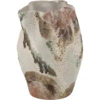 J-Line vaas Maan Rond - keramiek - mix - 19 cm hoog
