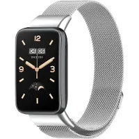 Strap-it Milanees Smartwatch bandje - Geschikt voor Xiaomi Smart Band 7 Pro Milanese band - zilver - Horlogeband / Polsband / Armband