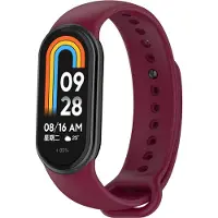 Strap-it siliconen bandje - Geschikt voor Xiaomi Mi Smart Band 8 / Band 9 (wijnrood)