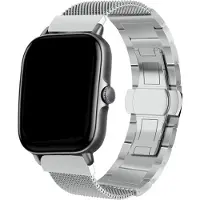 Strap-it Luxe metalen Milanese band geschikt voor Xiaomi Amazfit GTS 1-2-3-4 - Mini / Bip / Bip S / Bip Lite / Bip U Pro / Amazfit GTR 42mm - zilver