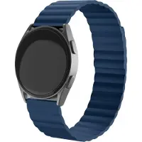 Strap-it Magnetisch siliconen bandje - geschikt voor Fossil Gen 5 / Gen 5e 44mm / Gen 6 44mm - blauw