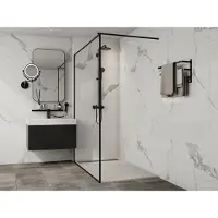 SHOWER DESIGN Opzet- of inbouwdouchebak van hars - Wit - 160 x 90 cm - Snijdbaar - LYROSA