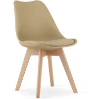 Leobert Stoel - - Mark - Donkerbeige / Natuurkleurige poten - 49 x 52 x 82 cm