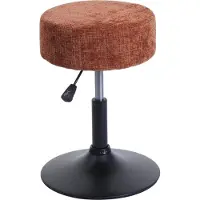 MCW Kruk -C22, kruk make-up kruk, in hoogte verstelbaar draaibaar Ø 37cm stof chenille (465g/m²) MVG ~ terracotta