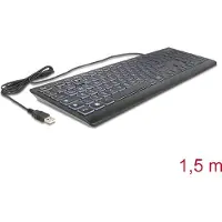 DeLOCK USB Keyboard wired 1.5 m black with XXL letters and Illumination