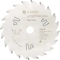 Bosch CIRKELZAAGBLAD TOP PRECISION WOOD, 165 X 20 X 1,8 MM, 20T