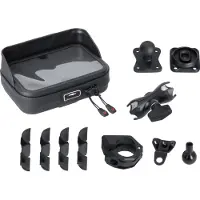 SW-Motech Universele GPS mount kit met Navi Case - Incl. 2" socket arm, voor stuur/spiegel schroefdraad