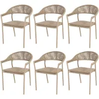 4 Seasons Outdoor Manitoba stapelbare tuinstoel latte Taste 4SO set van 4